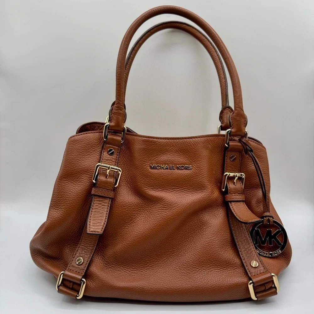 Michael Kors Bedford Tan Leather Satchel | Very Good Condition - Picture 3 of 13